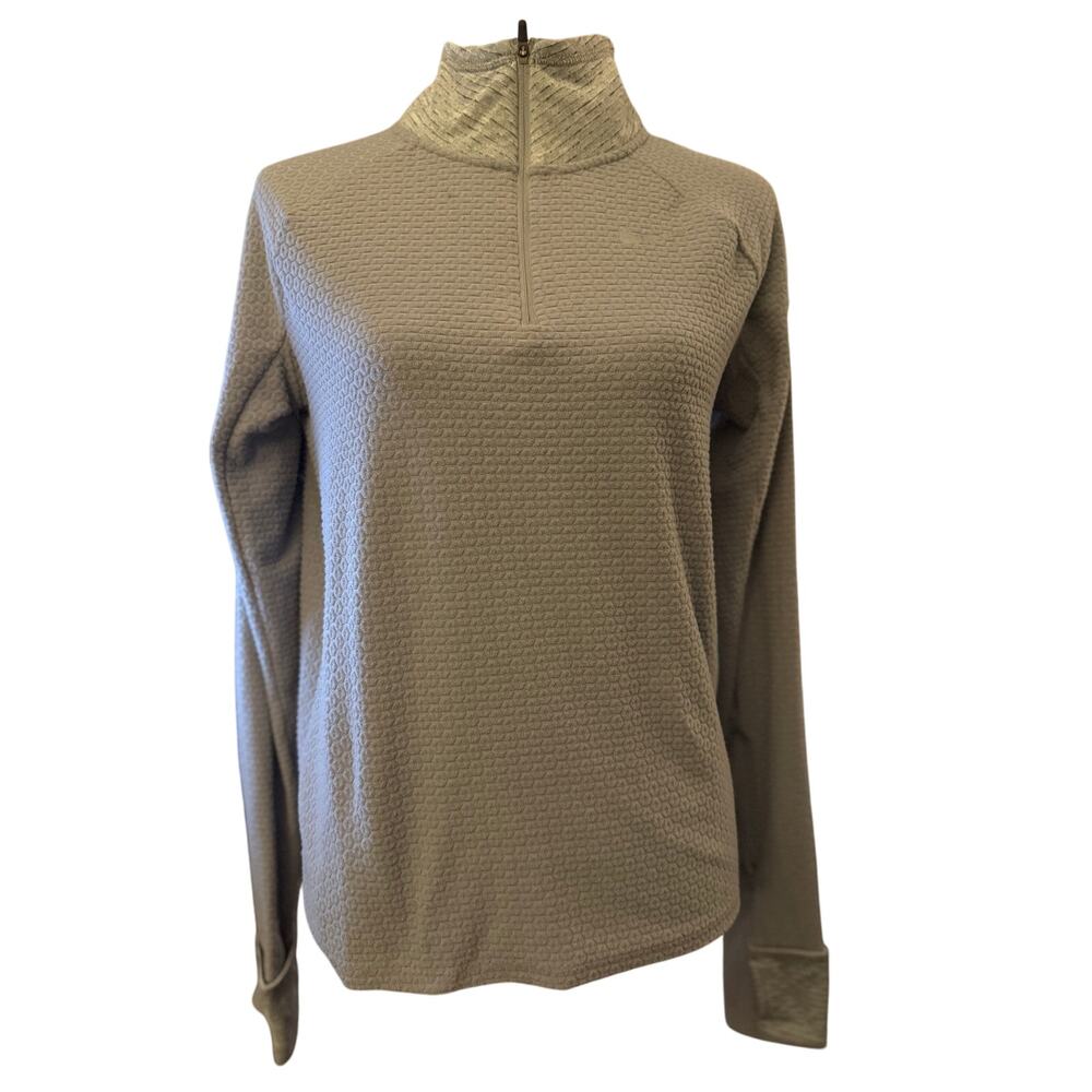 Nike Therma-Fit Quarter-Zip Pullover, Light Gray, Size Small, Women's